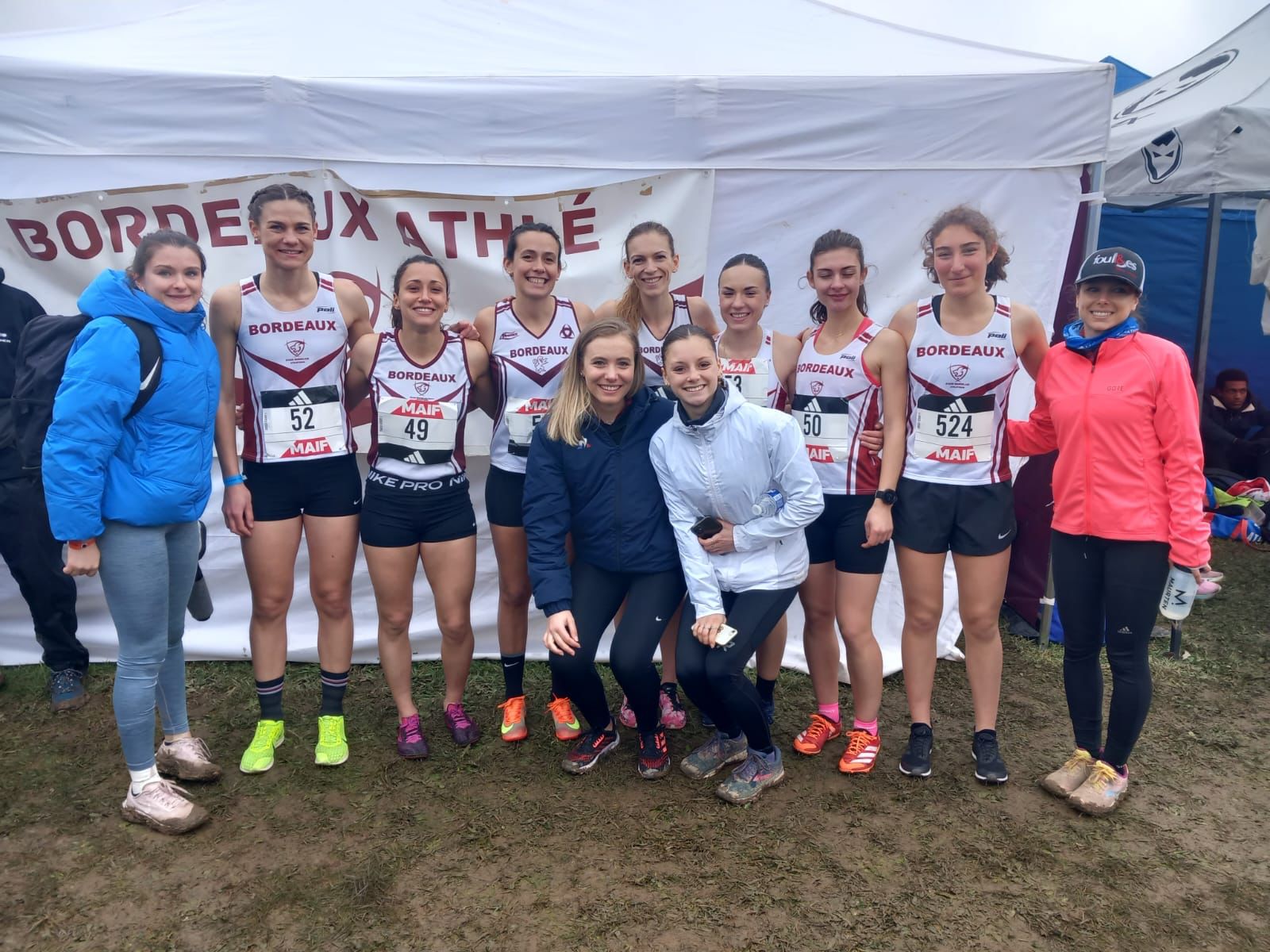 équipe féminine cross court bordeaux athlé championnat de france de cross