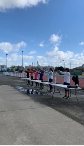 participation des athlètes du club à un laser run