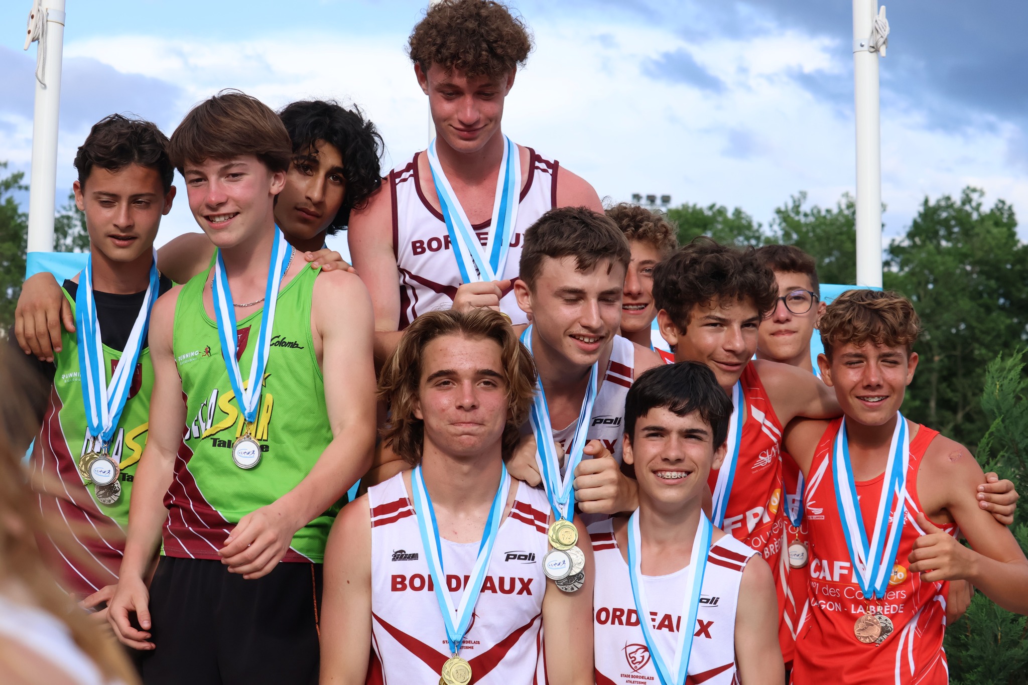 athlètes Stade Bordelais Athlétisme aux championnats de Gironde U16