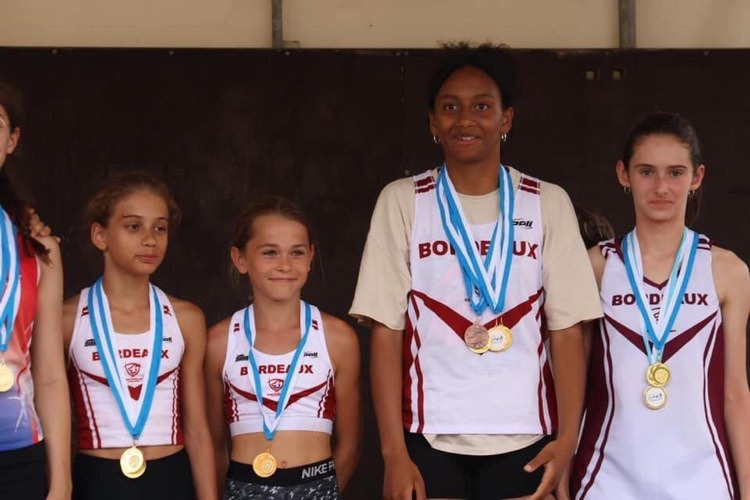 podiums des U14 du Stade Bodelais Athlétisme aux championnats de Gironde