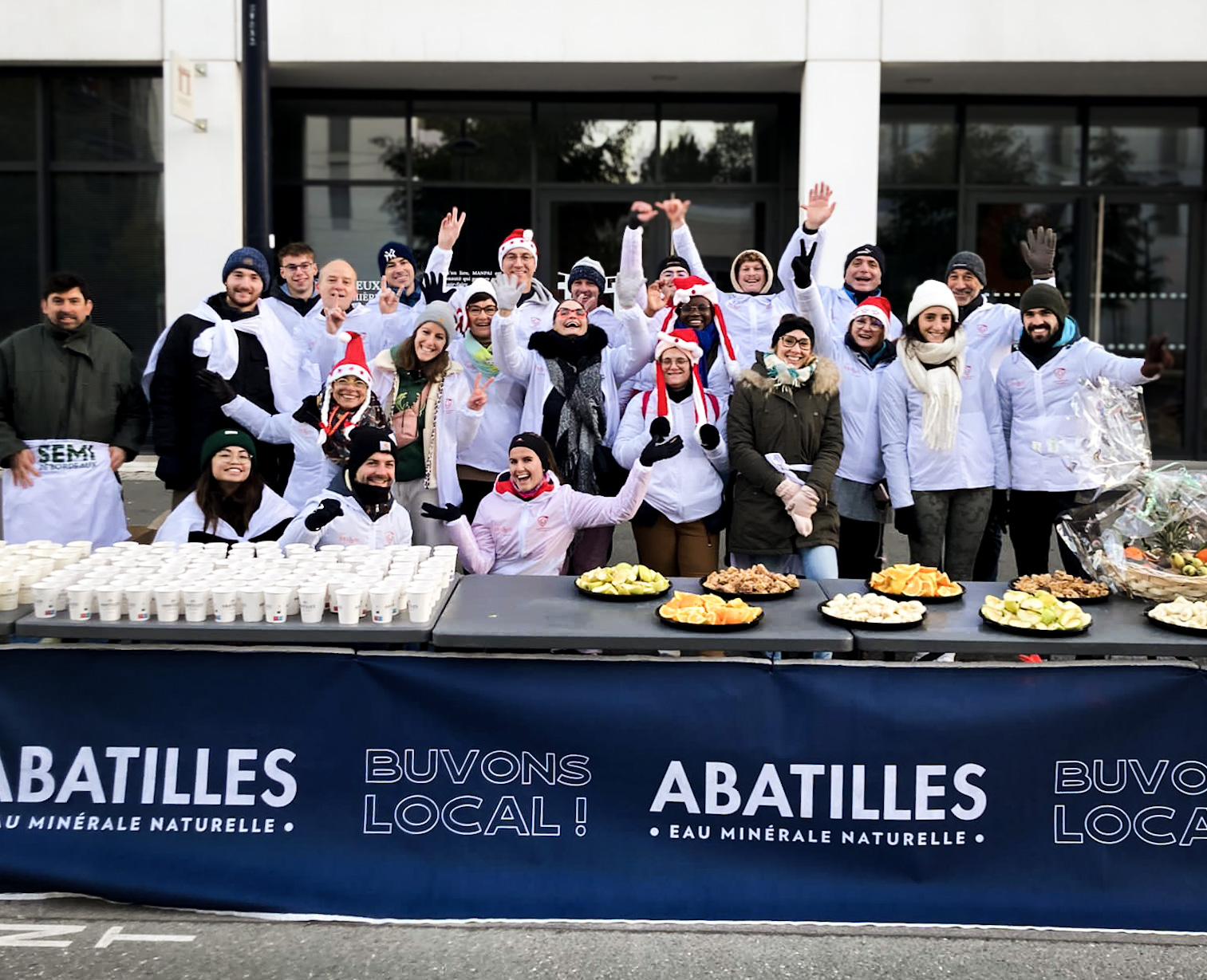 ravitaillement au semi-marathon de Bordeaux