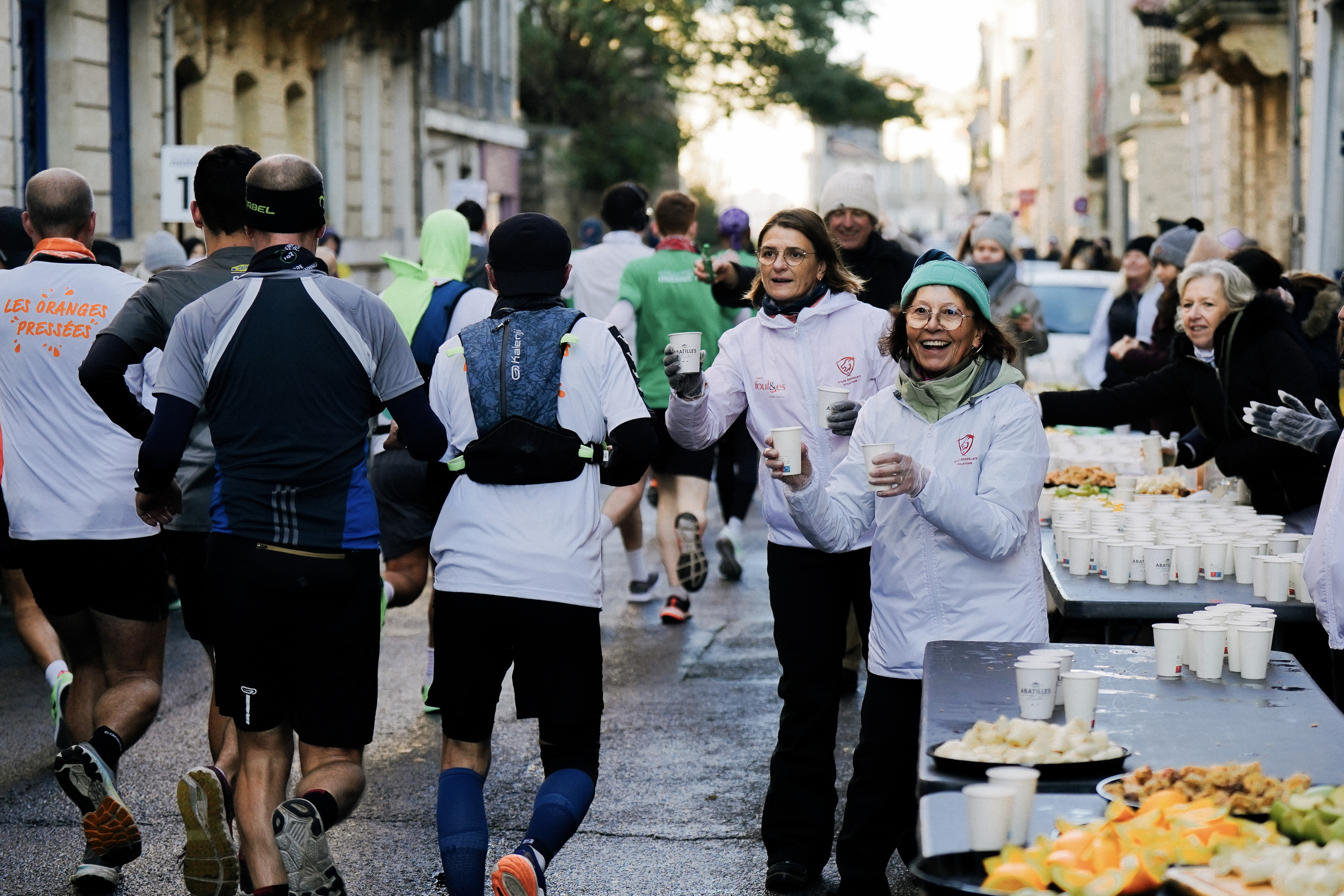 ravitaillement au semi-marathon de Bordeaux