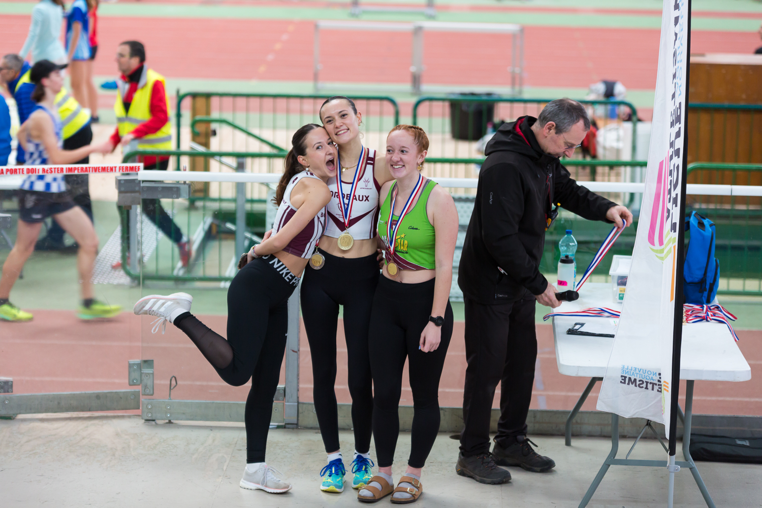 Marcheuses du Stade Bordelais Athlétisme sur le podium des championnats régionaux