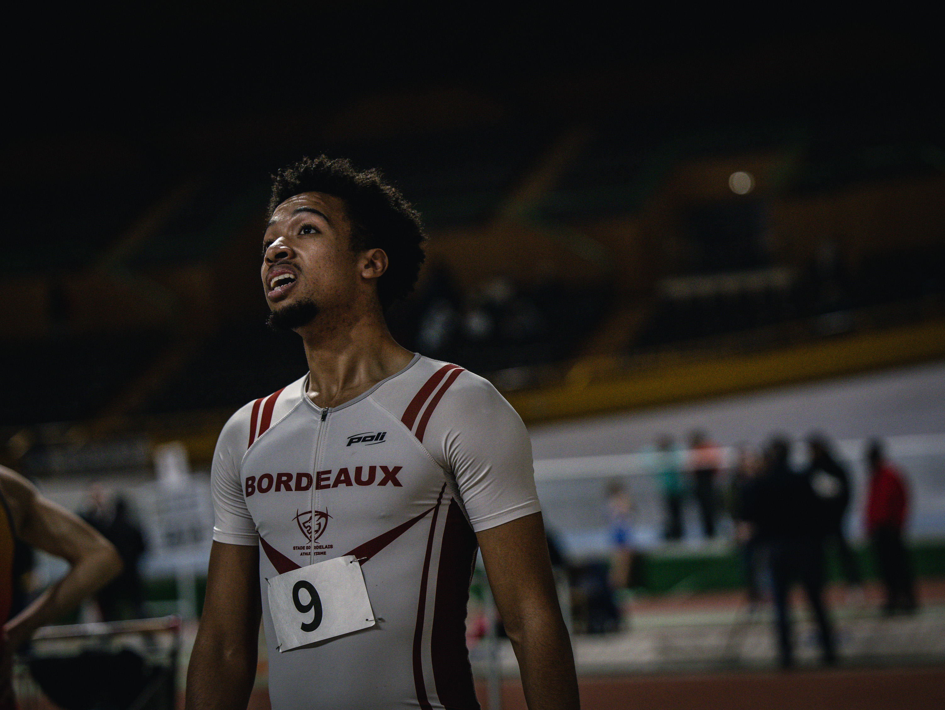 Athlète du Stade Bordelais Athlétisme au meeting indoor du club