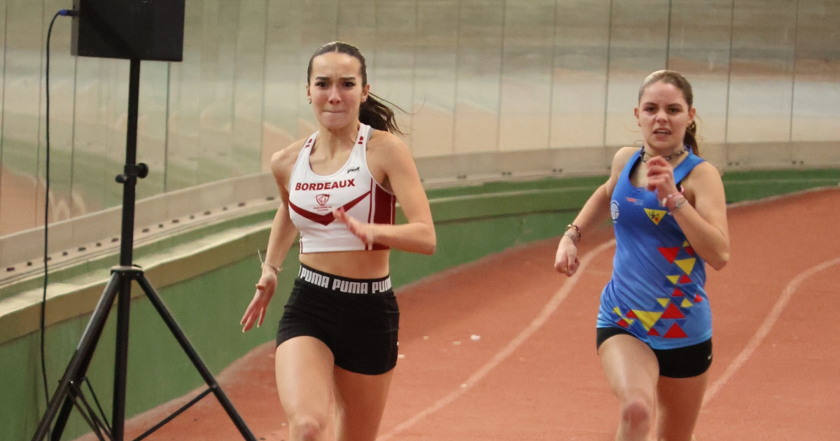 Athlète du Stade Bordelais Athlétisme aux Championnats de Régionaux en salle