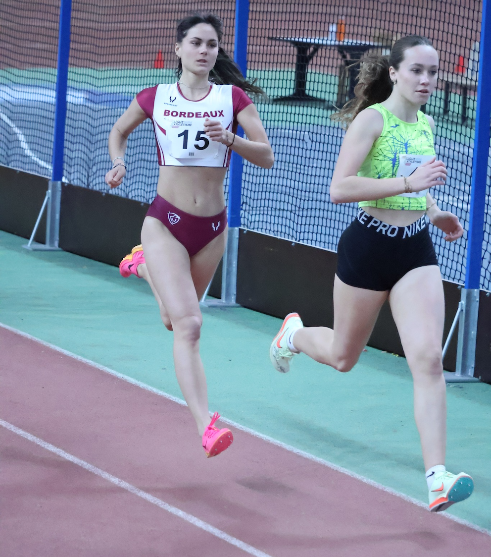 Emma CHARRIER du Stade Bordelais Athlétisme aux Championnats Régionaux en salle