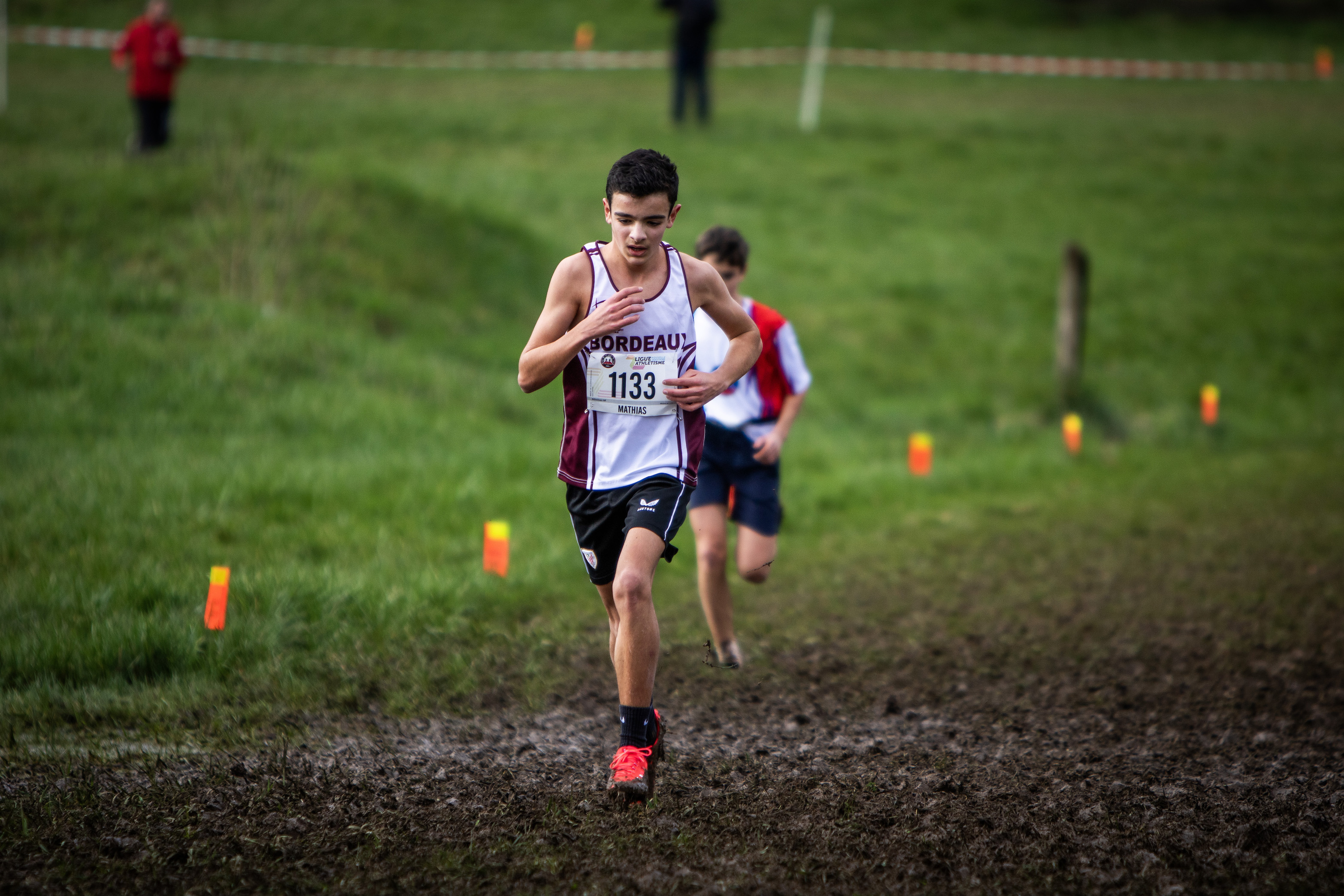 Mathias RIDEAU du Stade Bordelais Athlétisme sur le cross U16 masculin