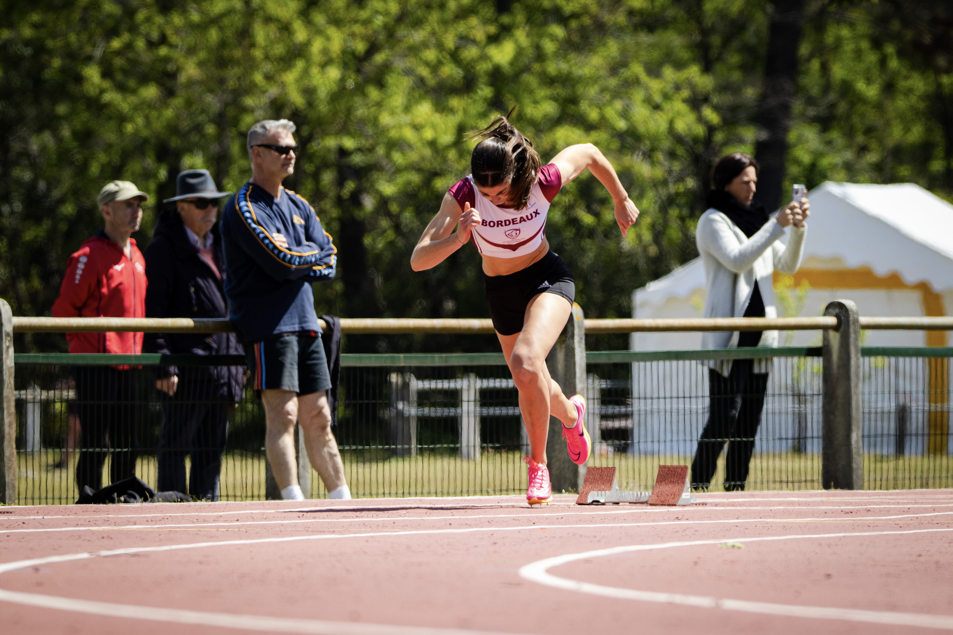 athlètes du stade Bordelais Athlétisme au Meeting d'athlétisme Intersport de Gujan Mestras