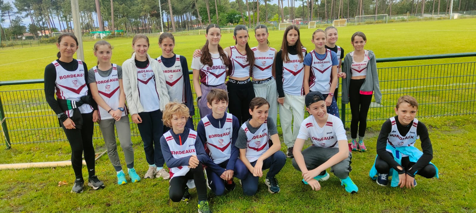 benjamins du stade Bordelais Athlétisme au premier tour des equip'athlé à Andernos les bains